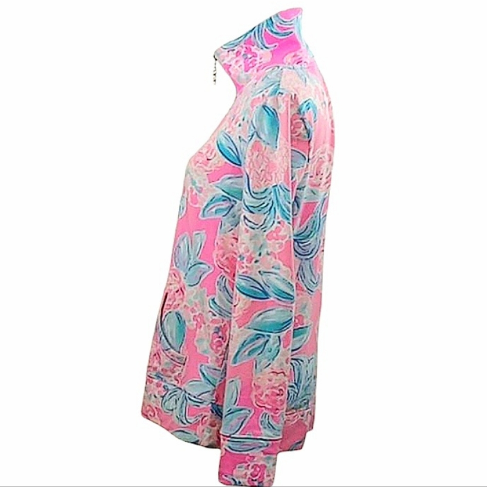 Lilly Pulitzer Leona Zip Up Jacket in Prosecco Pin Pinking Positive UPF 50 Small - Picture 7 of 12
